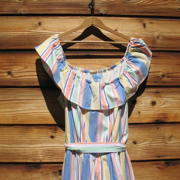 NWOT Draper James RSVP Striped Off the Shoulder Midi Dress - Picture 9 of 10